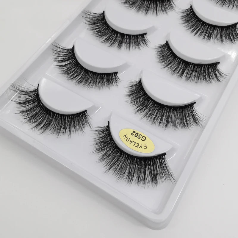 5 Pairs False Eyelashes Natural Mink Eyelashes Makeup 3D Mink Lashes Thick Fake Eyelashes Maquiagem Faux Cils G800