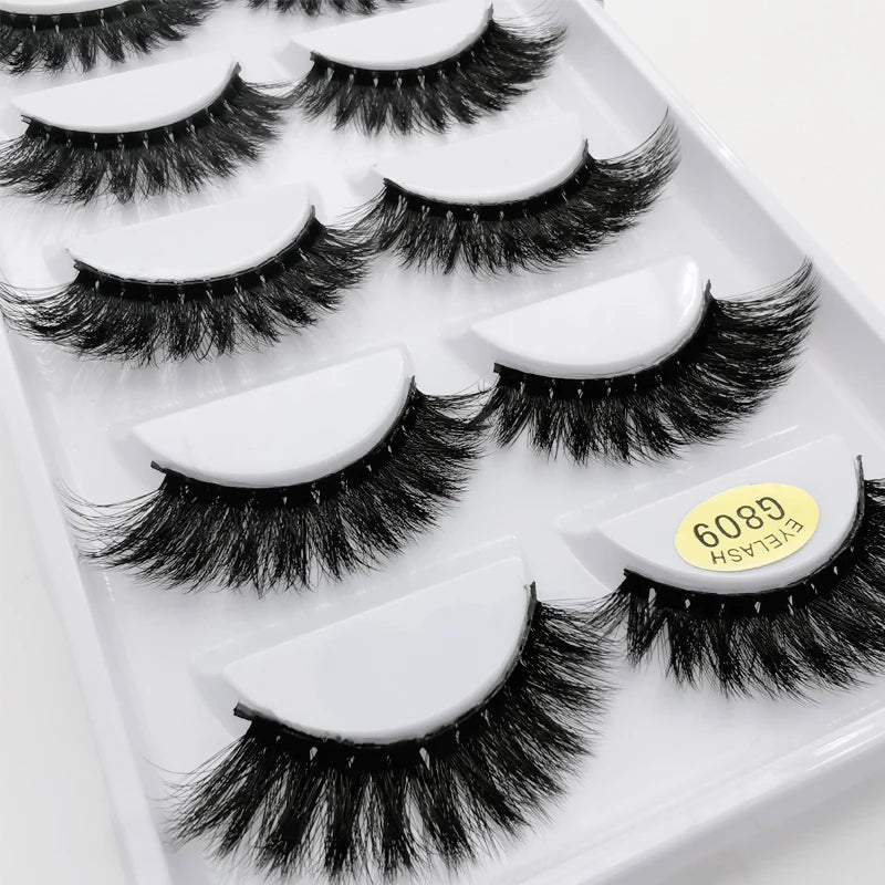 5 Pairs False Eyelashes Natural Mink Eyelashes Makeup 3D Mink Lashes Thick Fake Eyelashes Maquiagem Faux Cils G800