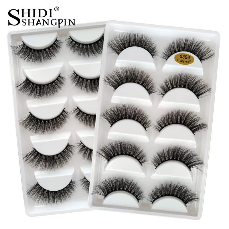 5 Pairs False Eyelashes Natural Mink Eyelashes Makeup 3D Mink Lashes Thick Fake Eyelashes Maquiagem Faux Cils G800
