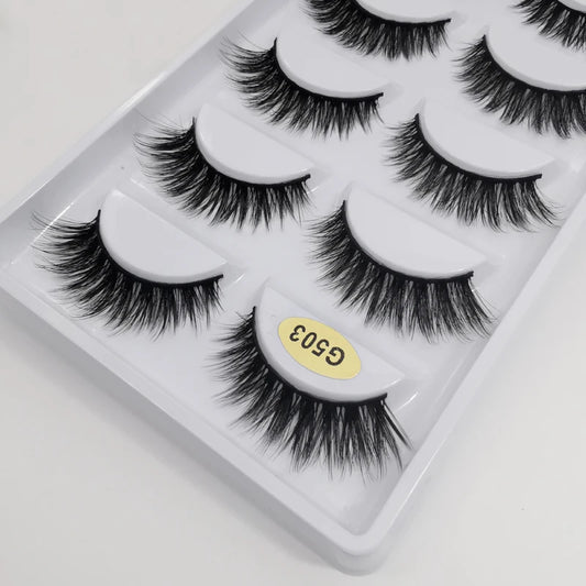 5 Pairs False Eyelashes Natural Mink Eyelashes Makeup 3D Mink Lashes Thick Fake Eyelashes Maquiagem Faux Cils G800
