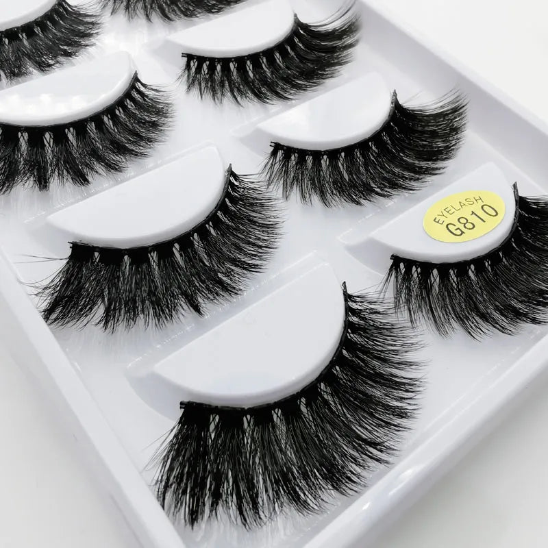 5 Pairs False Eyelashes Natural Mink Eyelashes Makeup 3D Mink Lashes Thick Fake Eyelashes Maquiagem Faux Cils G800