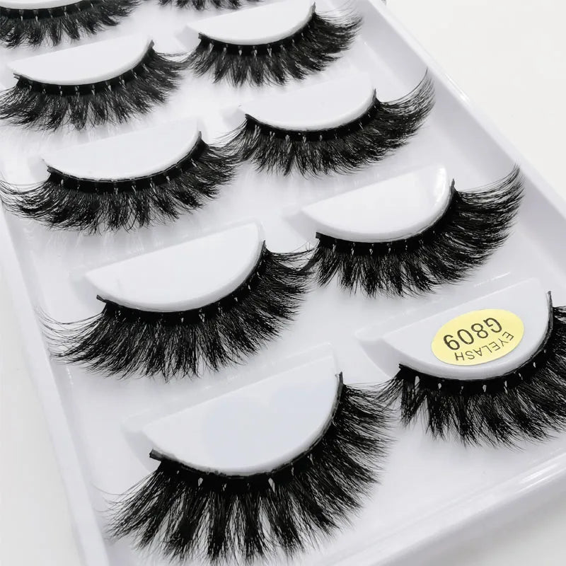 5 Pairs False Eyelashes Natural Mink Eyelashes Makeup 3D Mink Lashes Thick Fake Eyelashes Maquiagem Faux Cils G800