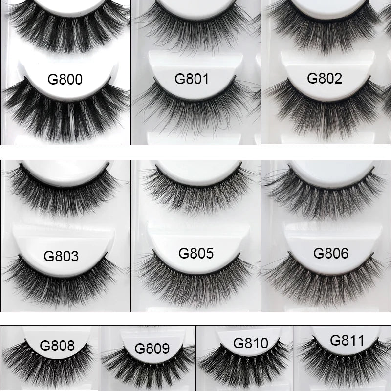 5 Pairs False Eyelashes Natural Mink Eyelashes Makeup 3D Mink Lashes Thick Fake Eyelashes Maquiagem Faux Cils G800