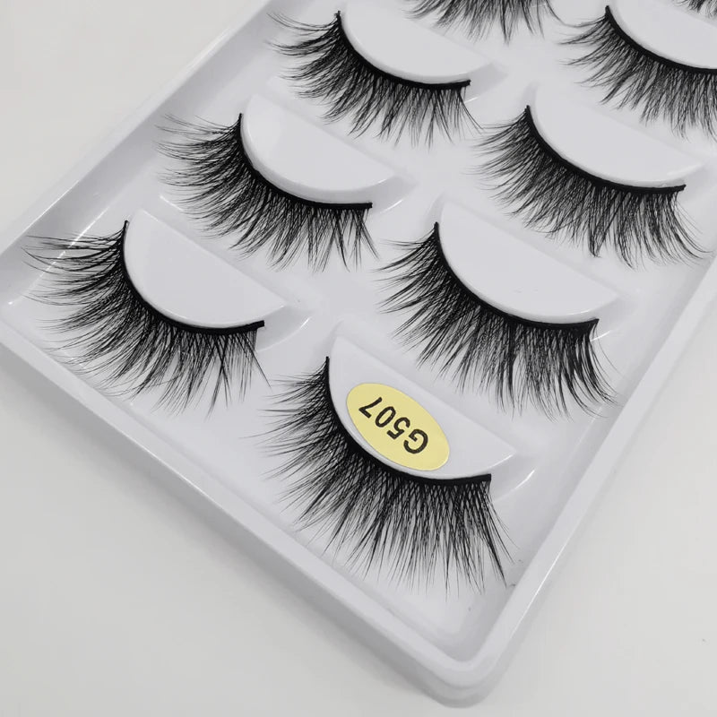 5 Pairs False Eyelashes Natural Mink Eyelashes Makeup 3D Mink Lashes Thick Fake Eyelashes Maquiagem Faux Cils G800