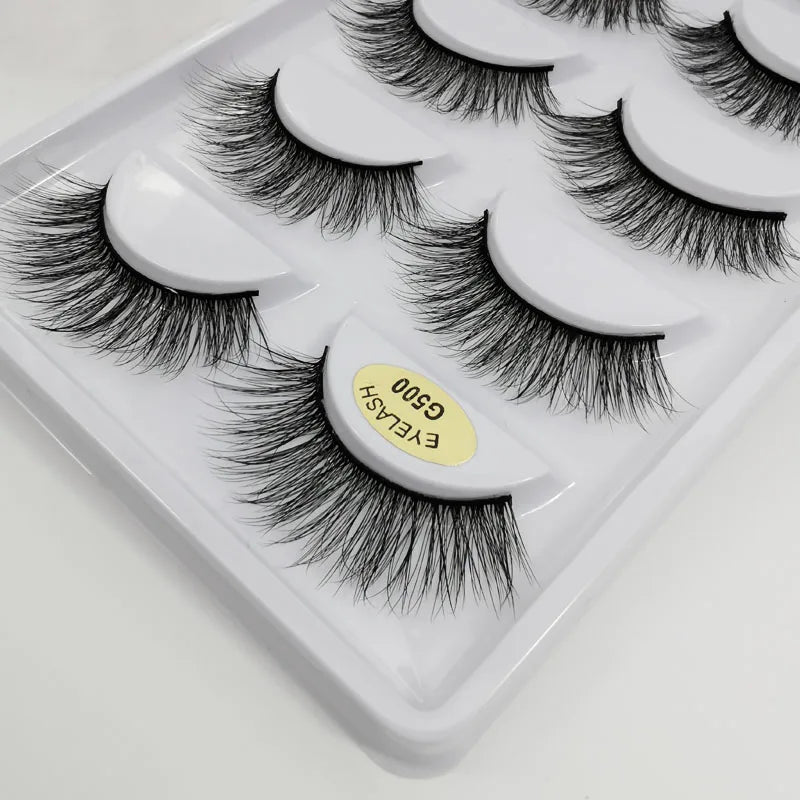 5 Pairs False Eyelashes Natural Mink Eyelashes Makeup 3D Mink Lashes Thick Fake Eyelashes Maquiagem Faux Cils G800